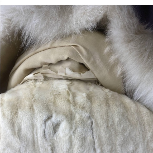 Vintage 1920s Ziegfeld Follies Flapper White Ermine Fur and Fox Collar Coat - Picture 9 of 12